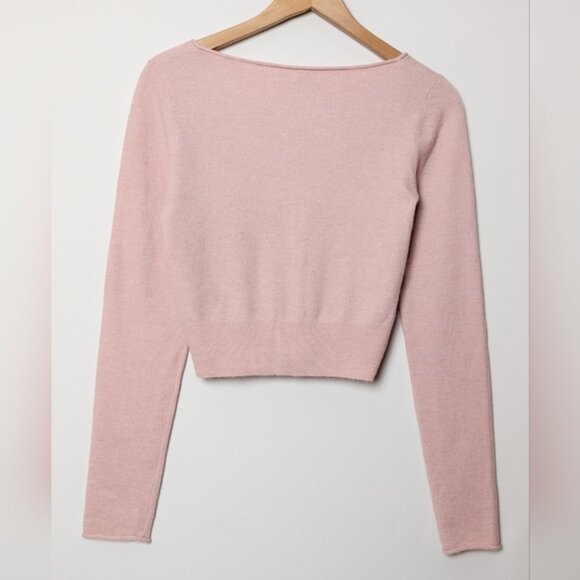 WILFRED Santorini Cardigan Sweater Cashmere Wool Dawn Pink M Medium Aritzia - Picture 10 of 16